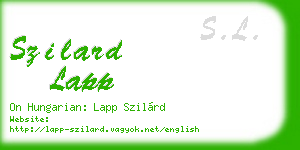 szilard lapp business card